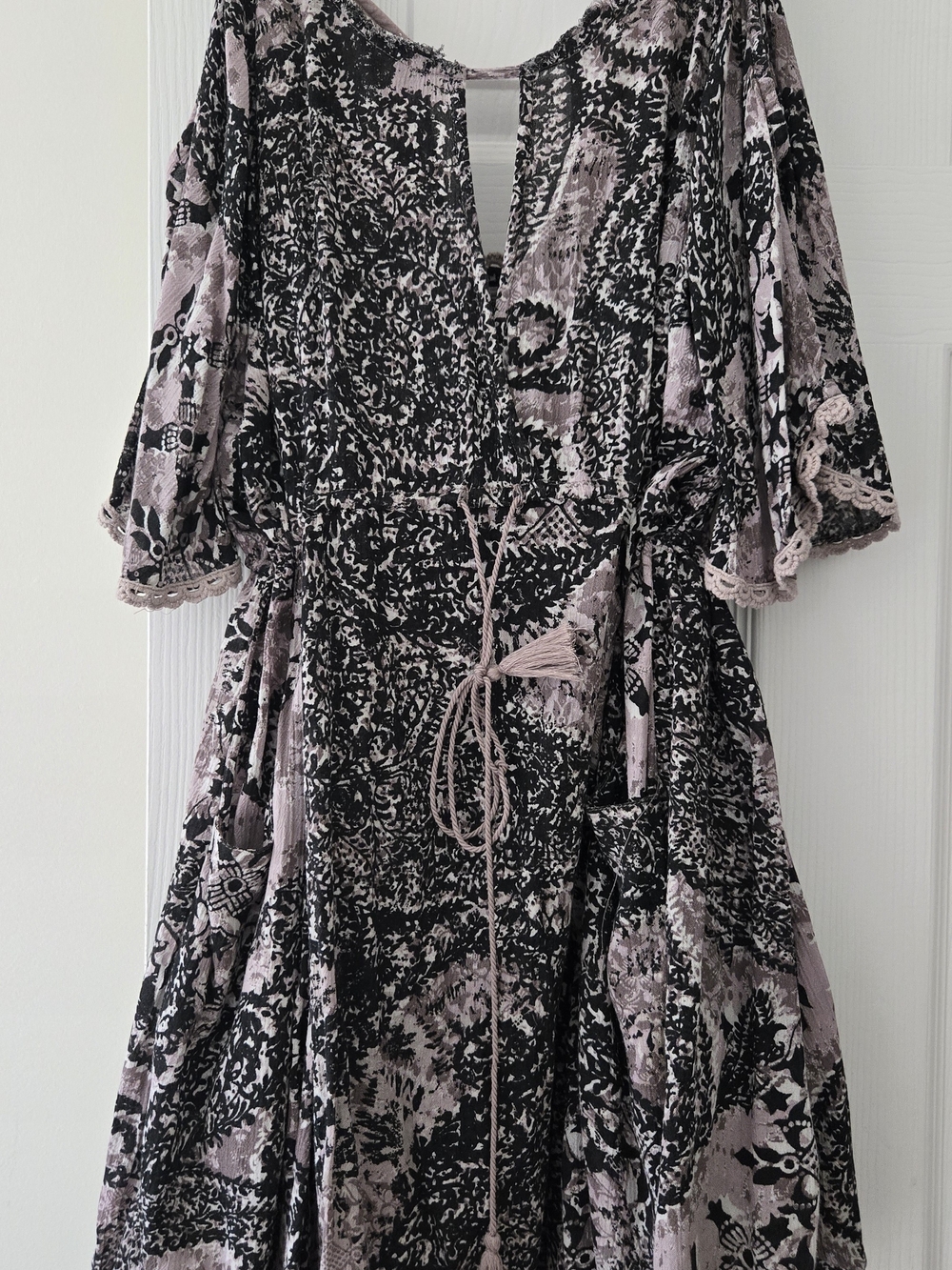 Free People Love Birds Printed Floral Lace Tunic